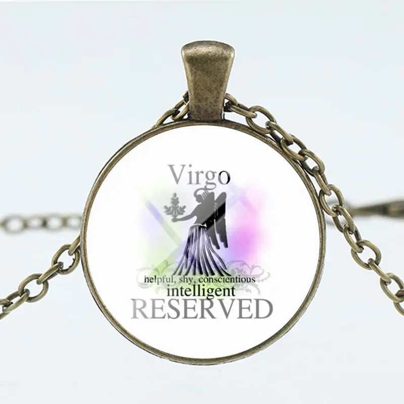 Join.Y New Fashion Galaxy 12 Constellation Design Zodiac Sign Horoscope Astrology Pendant Necklace For Women Men Glass Cabochon | Украшения