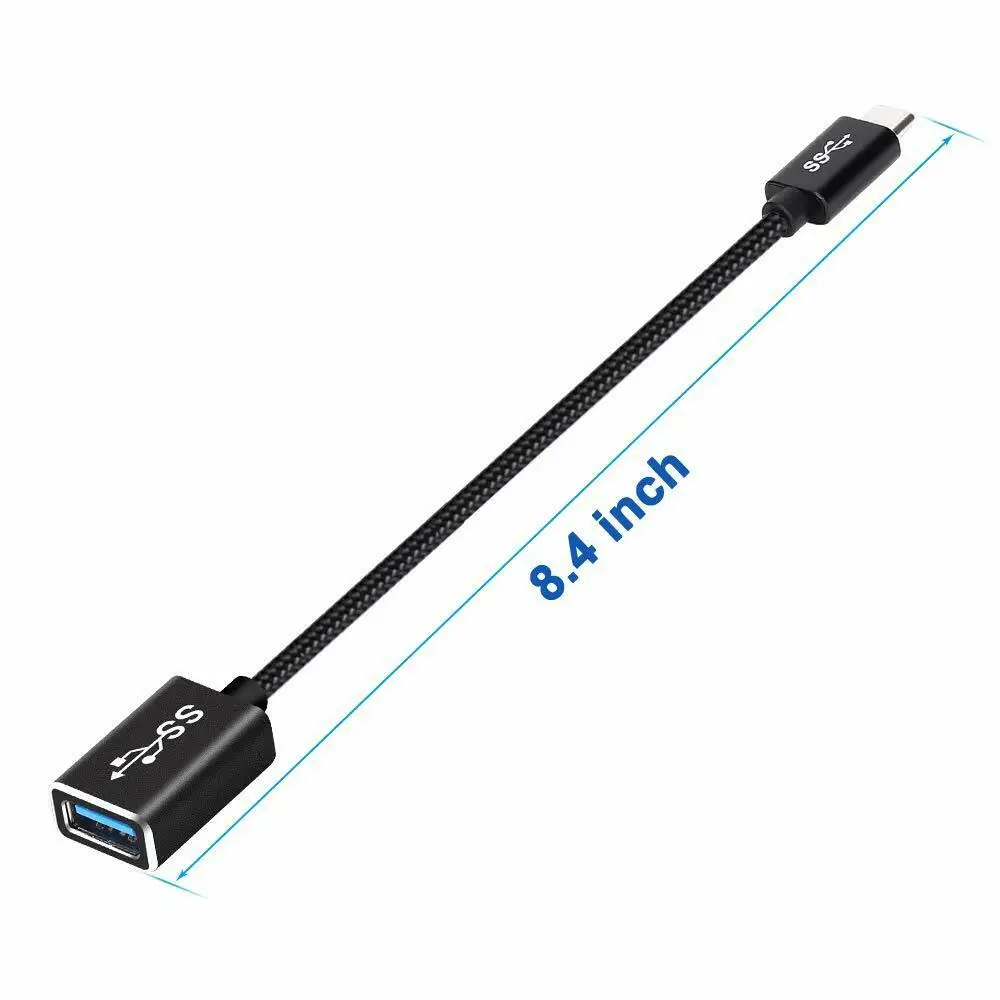 

1pcs Black USB-C 3.1 Type C Male To 3.0 A Female OTG Data Adapter Cable For Tablet MacBook 20cm