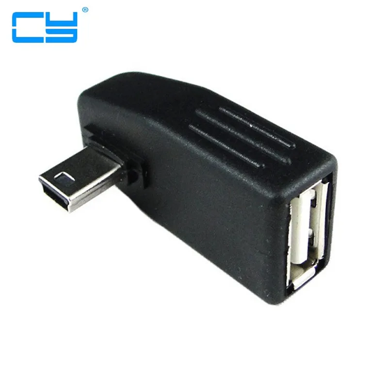 

Мини USB Macho para USB otg Feminino 90D вертикальный Esquerda угловой Adaptador Conector Ouro Aux tocar musica