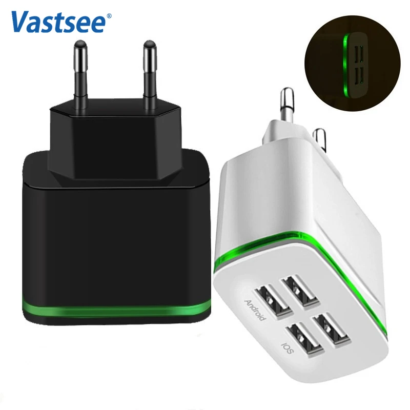 Универсальное 4 порта Usb настенное зарядное устройство адаптер мобильный телефон