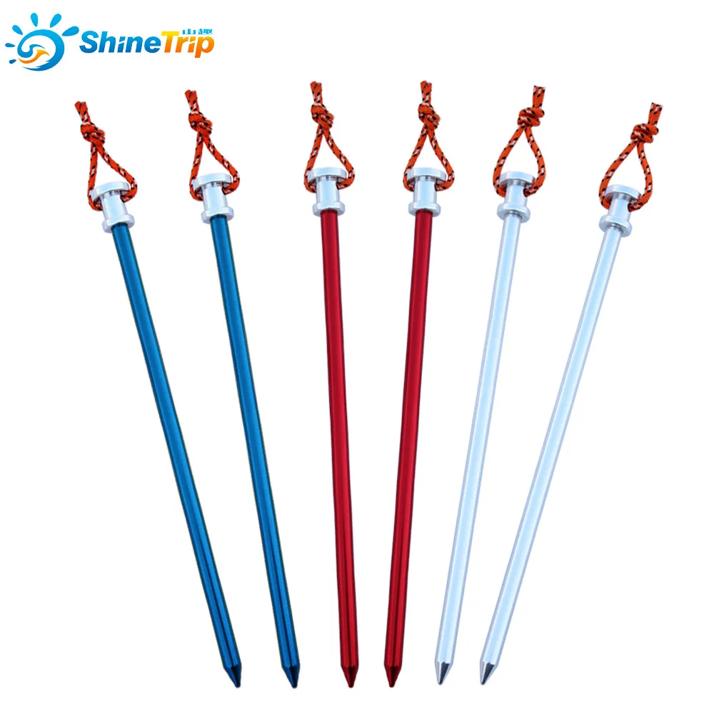 

6pcs Tent Pegs 23cm with Rope Aluminum Canopy Tent Nails Outdoor Tent Stakes Long Camping Accessories