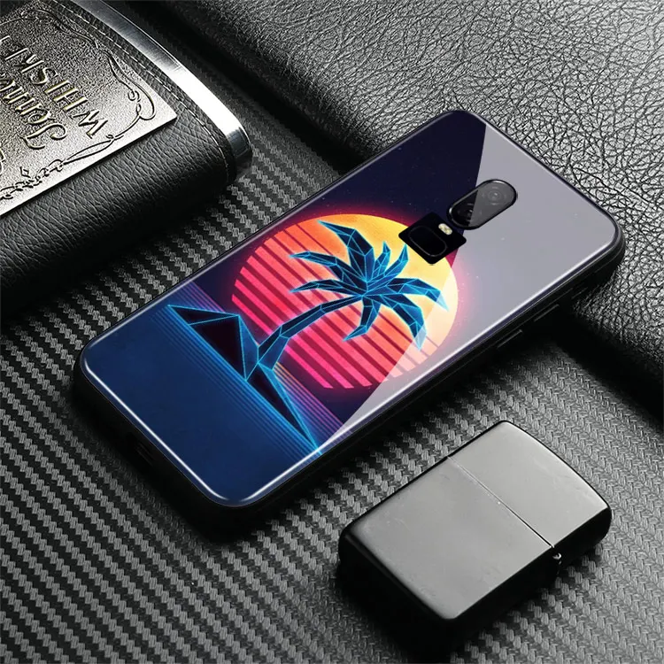 Neon Retrowave 80s винтажный абстрактный чехол из закаленного стекла 1+ 6 Мягкий силиконовый чехол для телефона, чехлы для OnePlus 6 6T 7T Pr