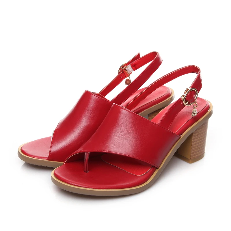 

Dilalula 2021 Plus Size 33-43 Chunky Heels Dating Natural Cow Genuine Leather Sandals Women Shoes Woman Summer Sandals Ladies