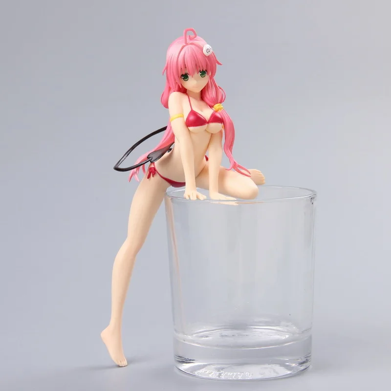 2 цвета Аниме Фигурка Tolove Lala Сексуальная Momo Belia Deviluke купальник 16 см ПВХ лежать на чашке лапша Модель Коллекция кукла