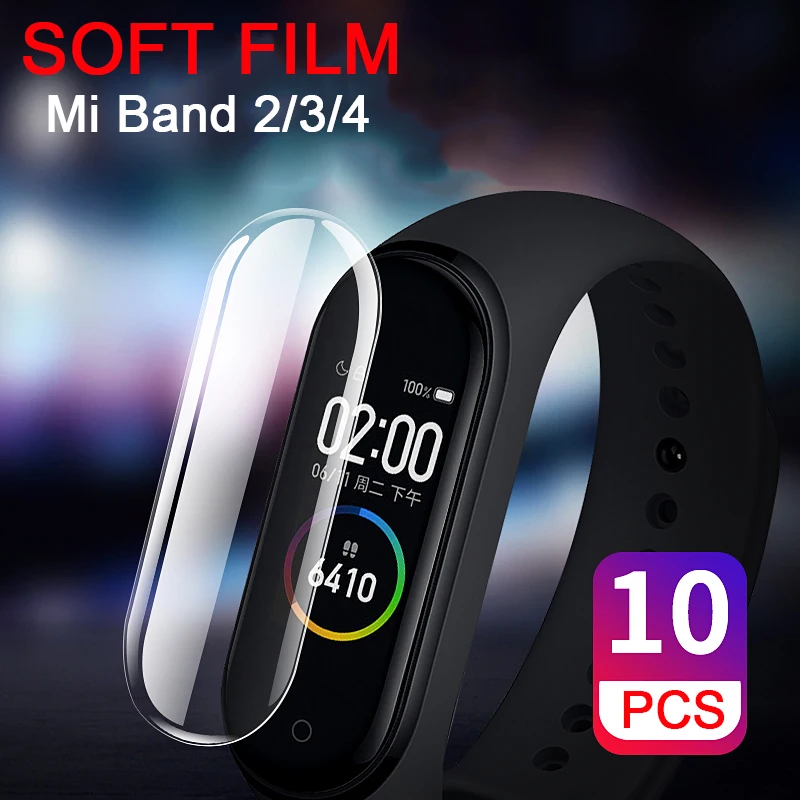 10 шт. защитная пленка на весь экран для Xiaomi Mi Band 2 3 4 Xiomi Band2 Band3 Band4 мягкая оптовая