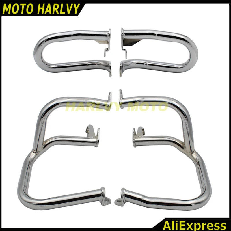 Front & Rear Iron Engine Case Guards Bars For Honda GOLDWING GL1800 2001-2014 | Автомобили и мотоциклы