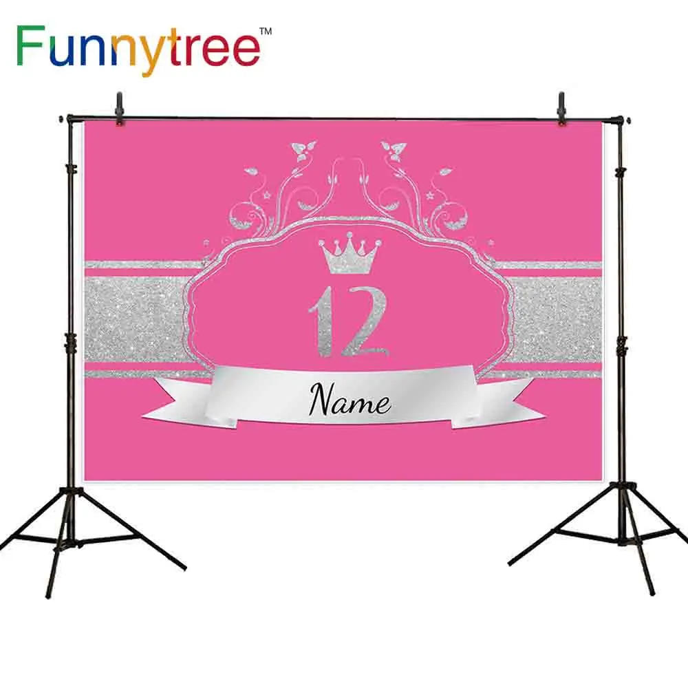 Фоны для фотографий Funnytree с изображением розовой серебряной короны и