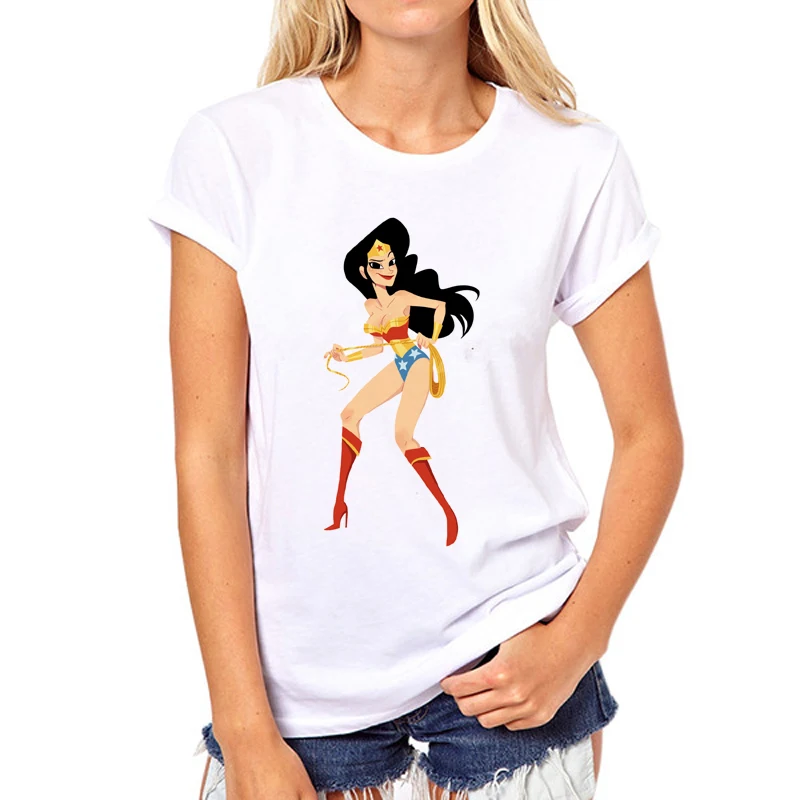 Женская футболка Wonder Woman 2018 с графическим принтом для девочек топы женщин модная