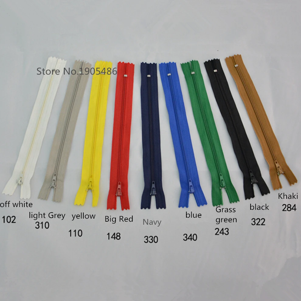 100 шт./лот 18 см молния высокого качества нейлоновая для одежды полиэстер цветная