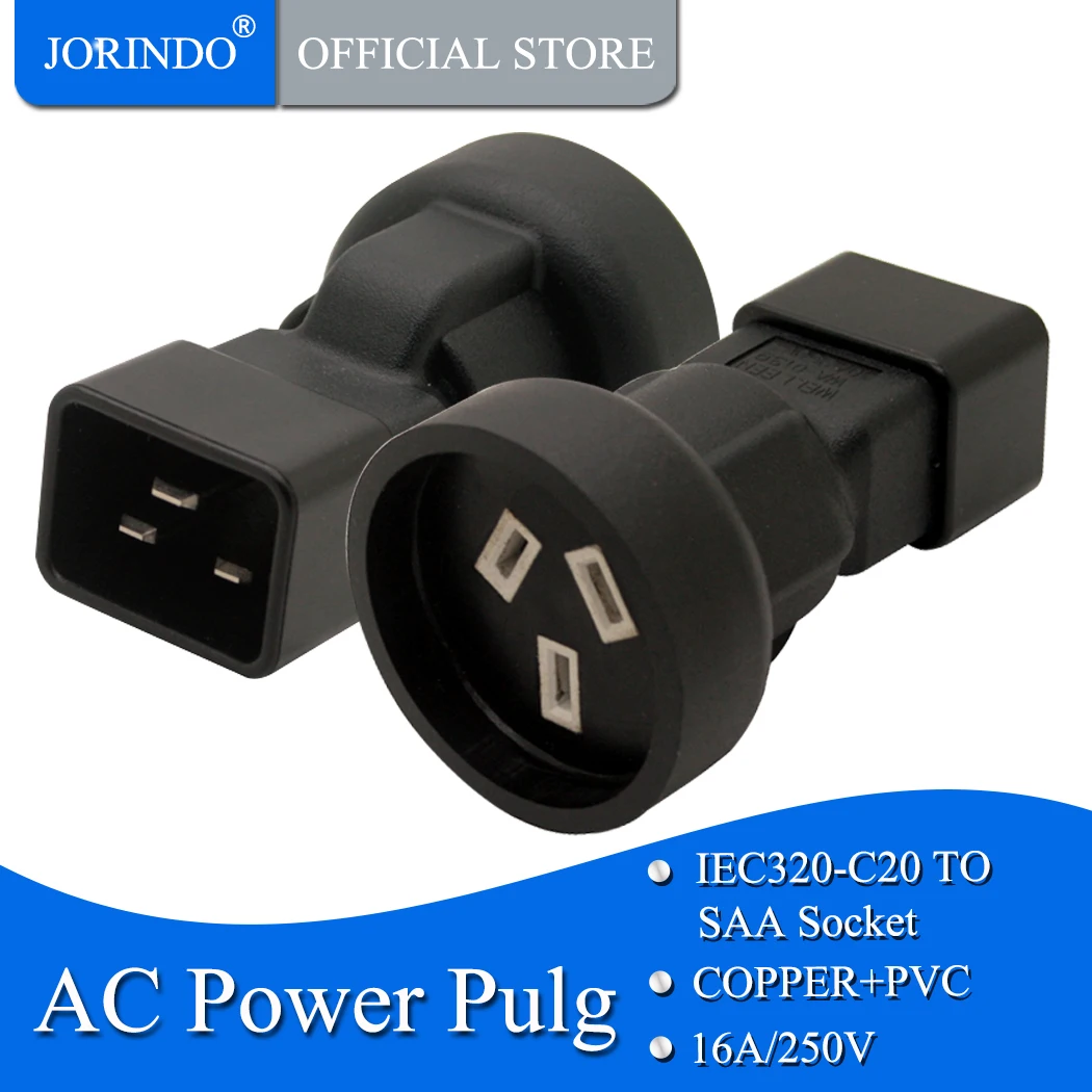 JORINDO-Adaptador de corriente hembra IEC320 C20 a AU IEC 320 C20 para...