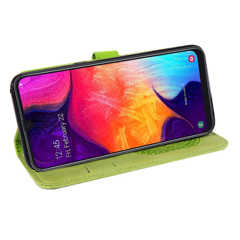 Кожаный флип-кошелек Datura с цветами для Samsung Galaxy A40 A50 A60 A70 / A3 A5 J3 J5 J7 2017 чехол