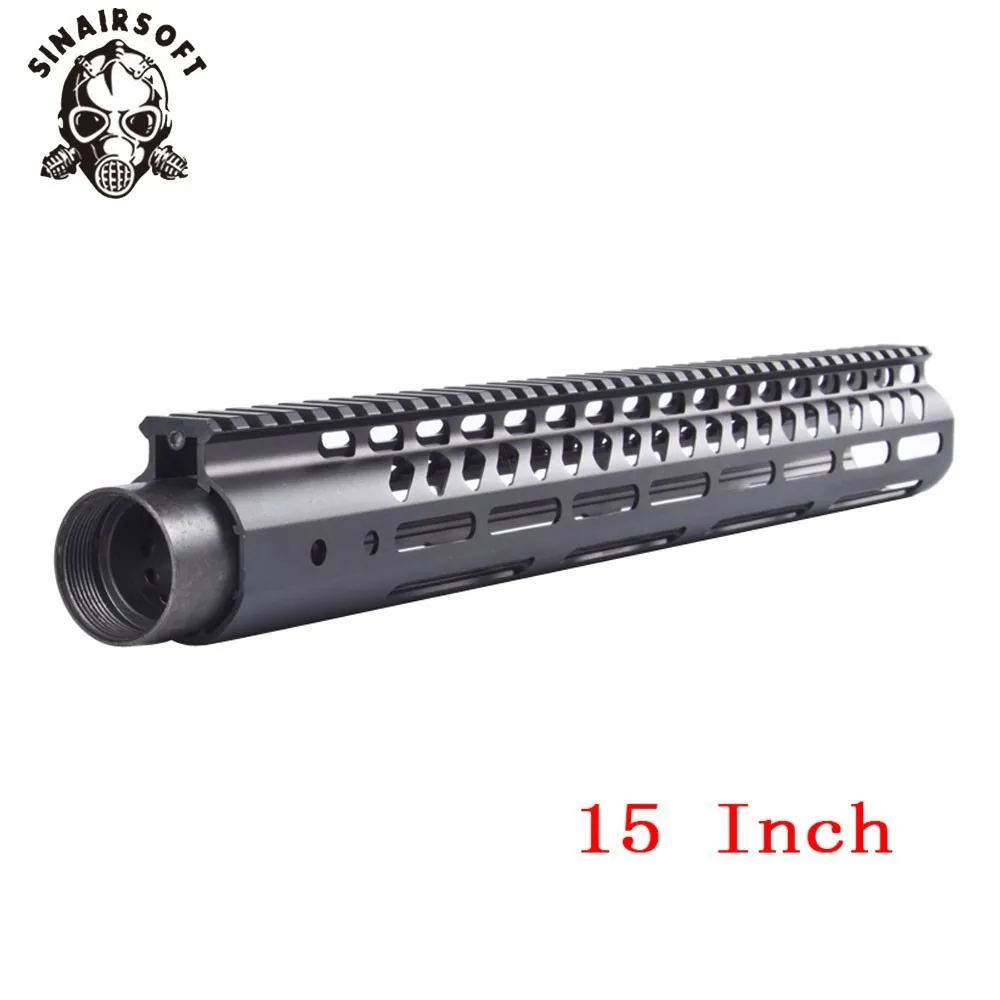15 Inch Поплавок ультра тонкий рельс системы Handguard монолитный легкий с бочкой гайка для страйкбола AEG GBB AR15 - Цвет: 15 Inch