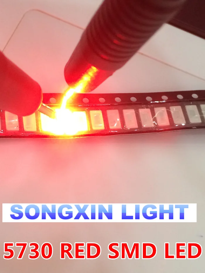 1000 шт. светодиодов 5730 Красный SMD SMT супер яркий 620 625nm 2 0 6 В 5630 smd светодиодный