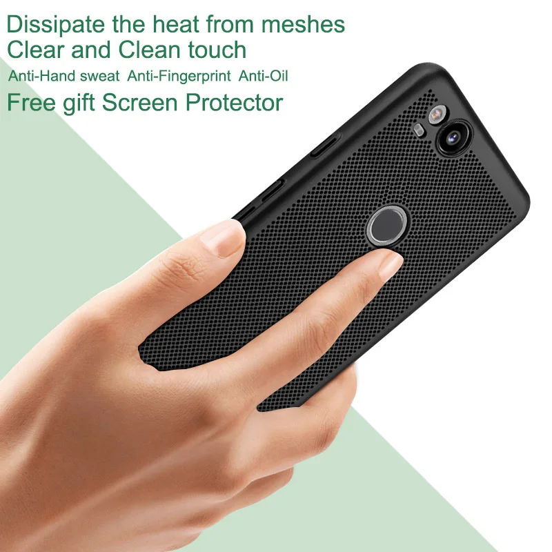 IMAK Jazz Hard Case for Google Pixel 2 Mesh Design Breathable PC Full Cover Pixel2 Free Screen Protector |