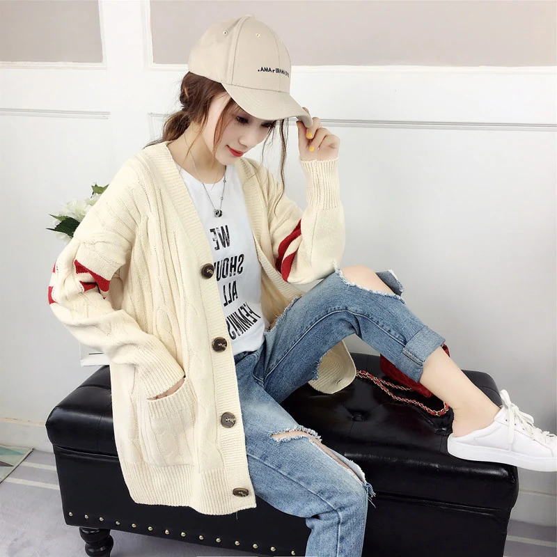 TIGENA Clearance Thick Warm Knitted Long Cardigan Women |