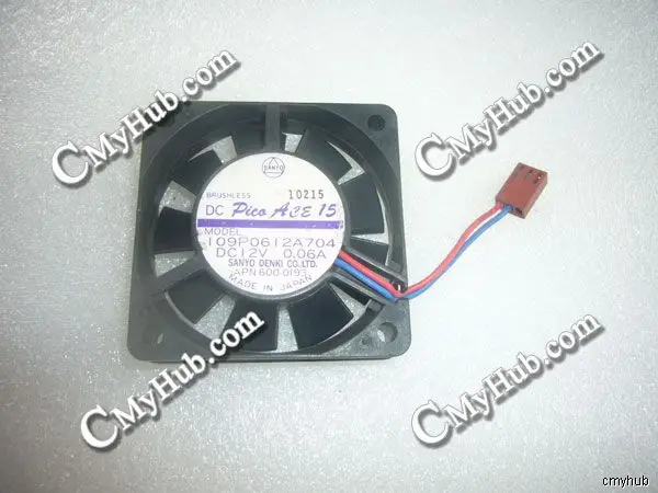 Подлинный для SANYO 109P0612A704 DC12V 0.06A 3-контактный 2-проводной 6015 60X60X15MM охлаждающий