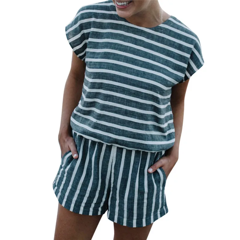 JAYCOSIN повседневный Свободный комбинезон с коротким рукавом и открытой спиной