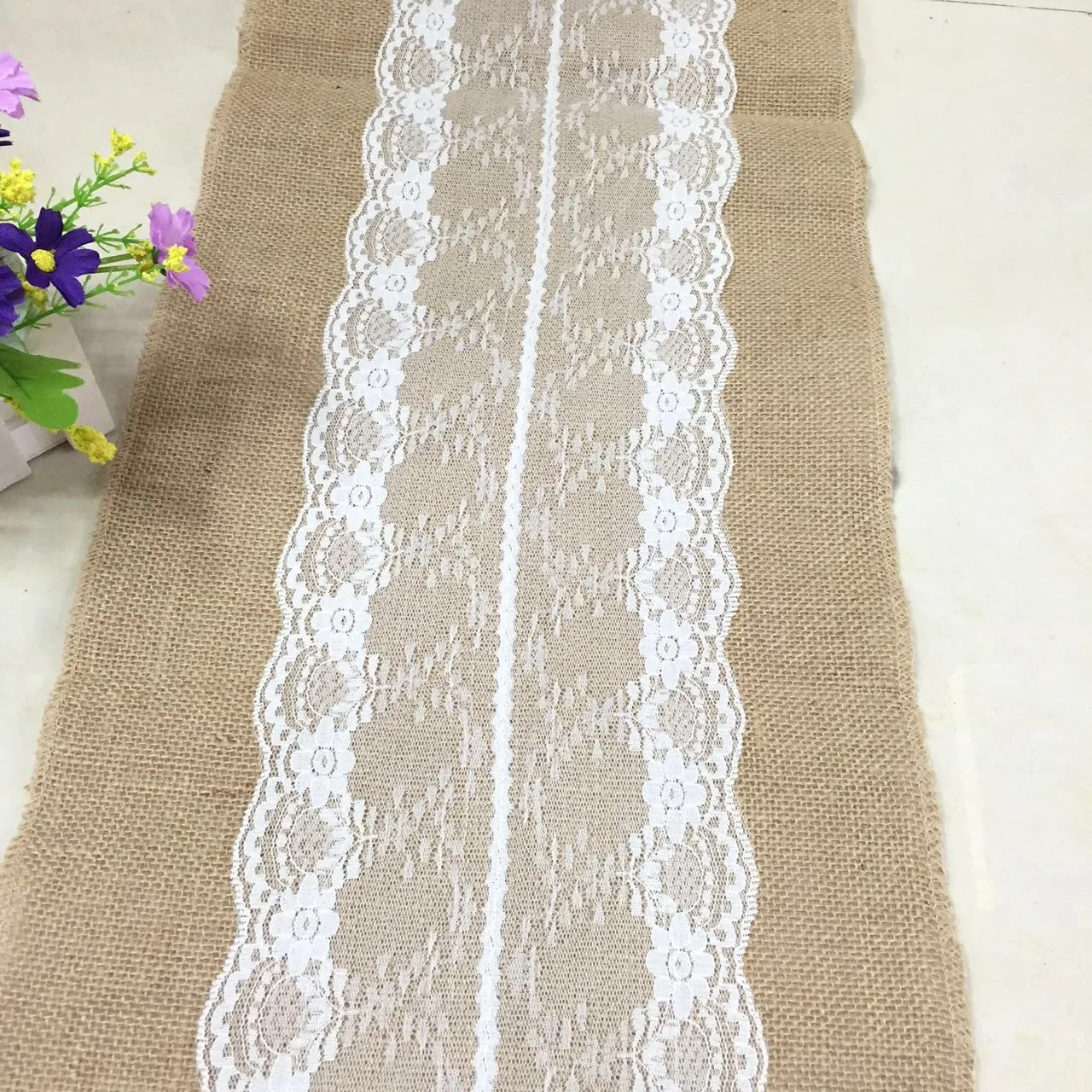 Горячая Распродажа винтажный Натуральный Холщовый джутовый льняной стол