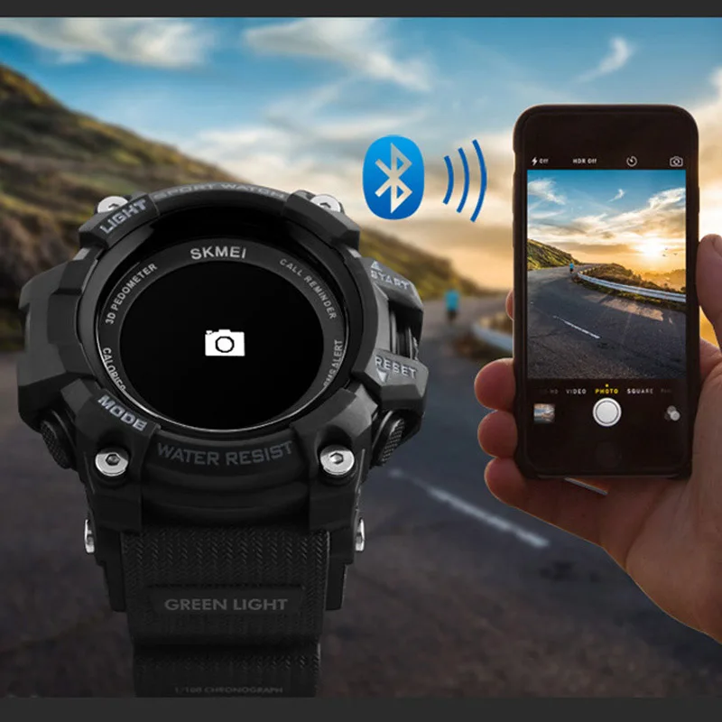 Смарт часы перезаряжаемые Bluetooth шагомер калорий сердечного ритма военные