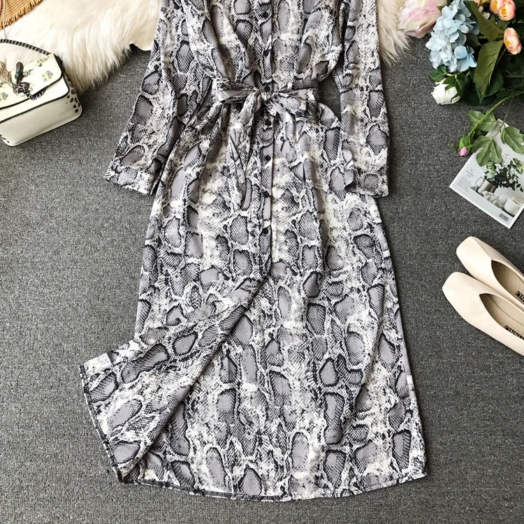 Женское шифоновый пояс с леопардовым принтом длинное платье большого размера