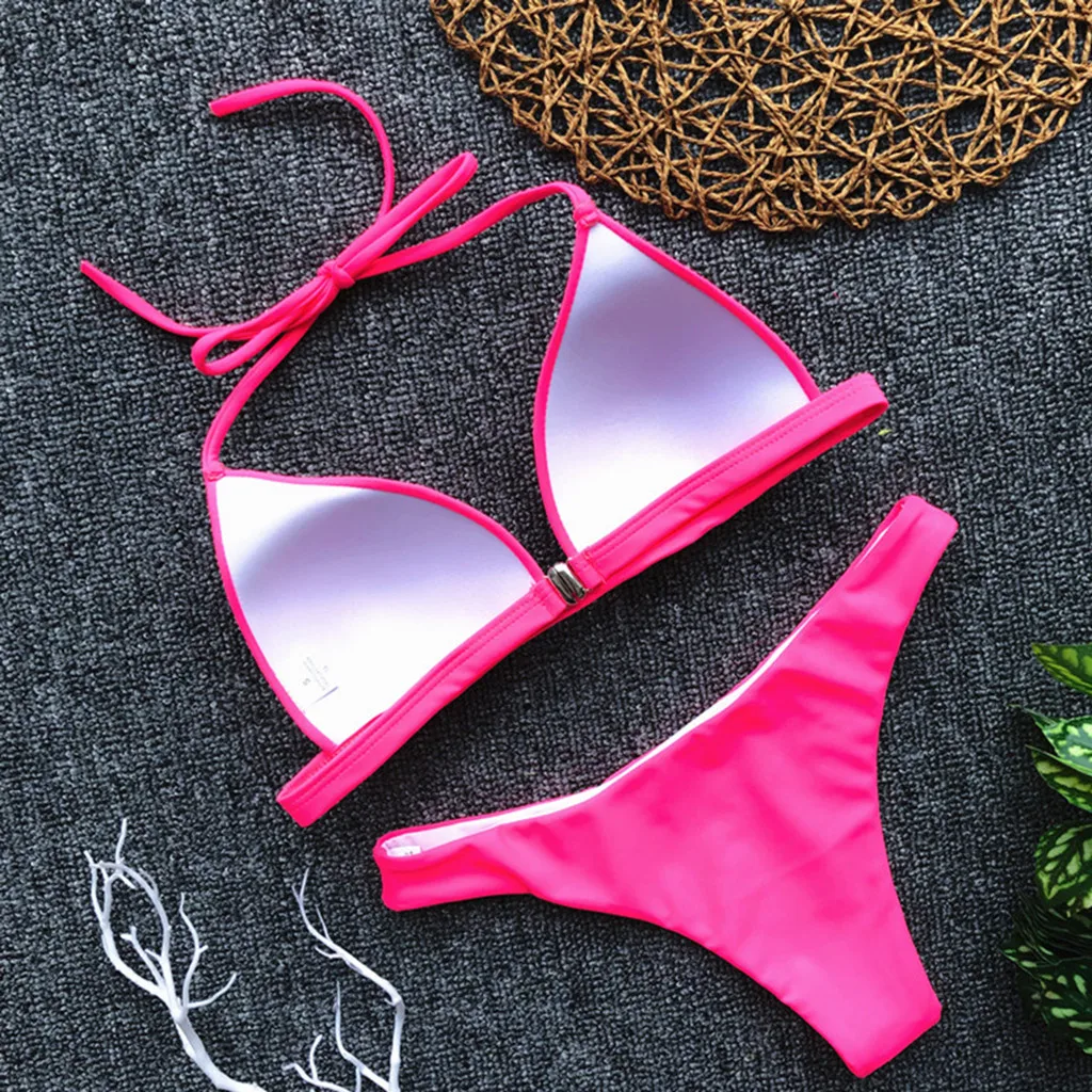 Купальник SAGACE женский из двух предметов бандажный пикантный бикини с лямкой на