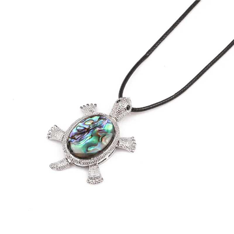 green turtle Натуральное ожерелье с черепашкой из ракушек Abalone женское винтажное Макси короткое колье Подвеска животное морская черепаха костюм ювелирные изделия дропшиппинг - Окраска металла: green turtle