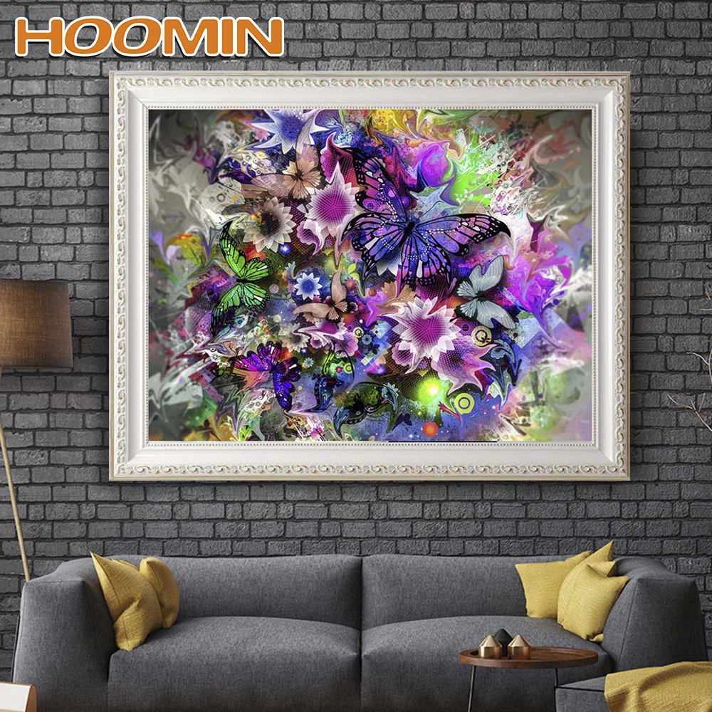 HOOMIN красивый узор бабочки DIY Алмазная мозаика вышивка наборы 5D полная картина