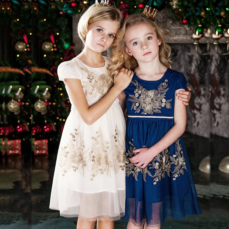 Детское модное платье принцессы для маленьких девочек от 2 до 8 лет летнее