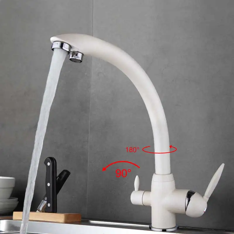 

three with hot and cold water pure water straight drinking water faucet kitchen sink water purifiers, double tap