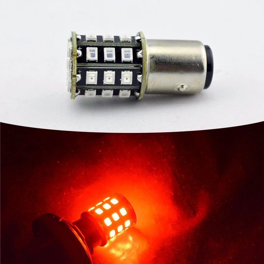 2 шт. светодиодный светильник BAY15D P21/5 Вт BAZ15D P21/4 BAW15D PR21/5 33SMD 2835 красный 12 В 24