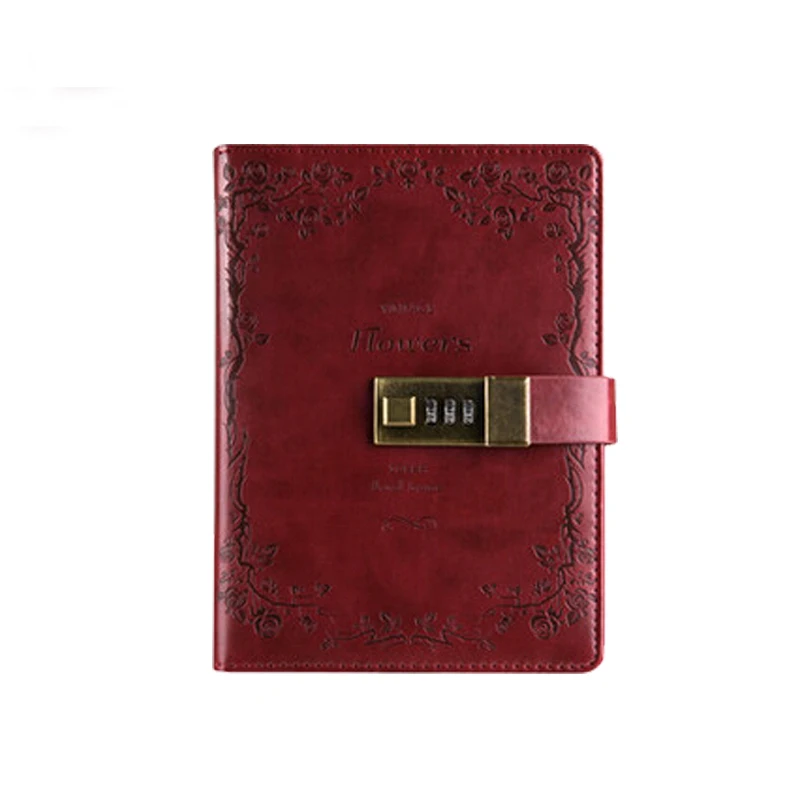 

B6 Lock Password Diary Books Notebook Vintage Creative Pu Leather Travel Journal Women/Men Personal Sketchbook(No Pen) TPN085