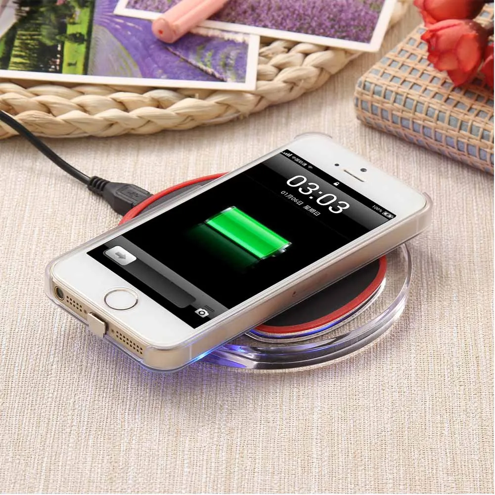 Qi Wireless Charger Pad for iPhone X 8 plus with Charging receiver iphone 5s 6s 6 7 Plus | Мобильные телефоны и