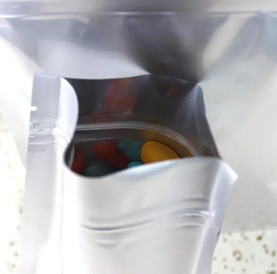 100 шт. алюминиевая фольга с плоским дном Ziplock мешок кофе в зернах/порошок сахар чай
