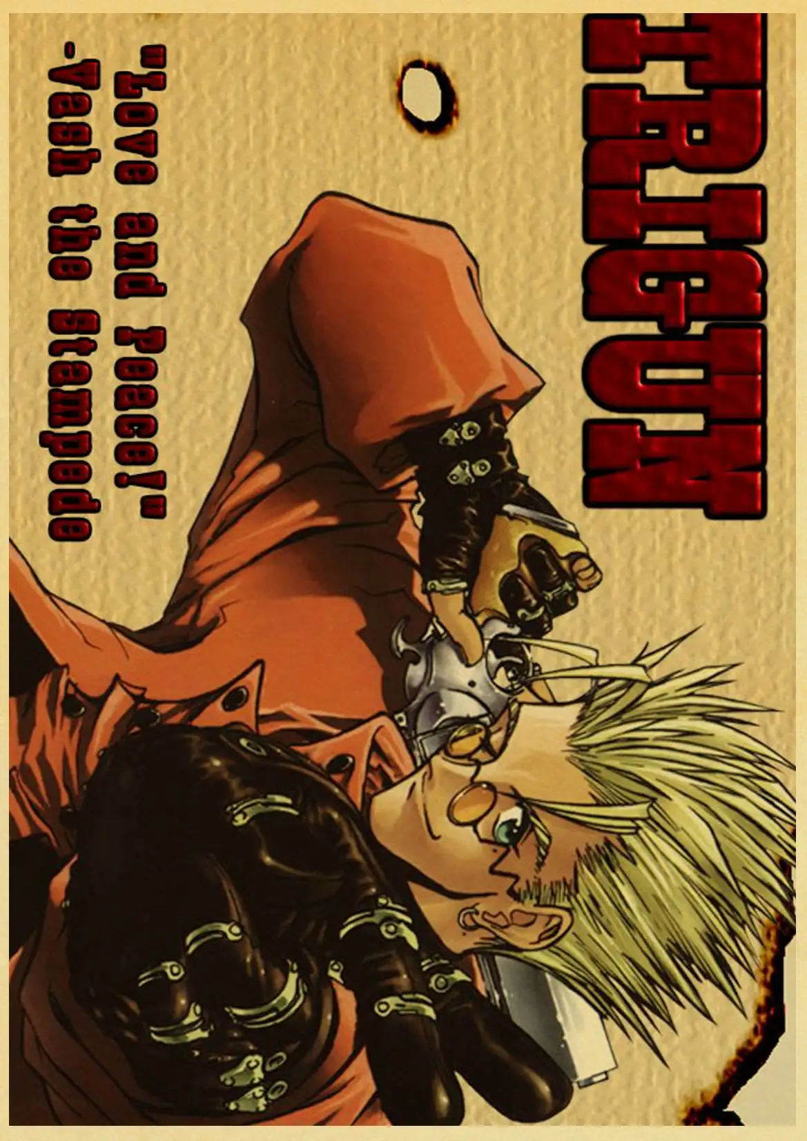 Trigun аниме Ретро плакат стикер бар настенные наклейки декоративные настенные украшения дома