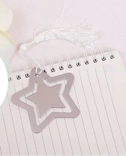 Металлическая Закладка с белой шелковой кисточкой закладка из сплава для