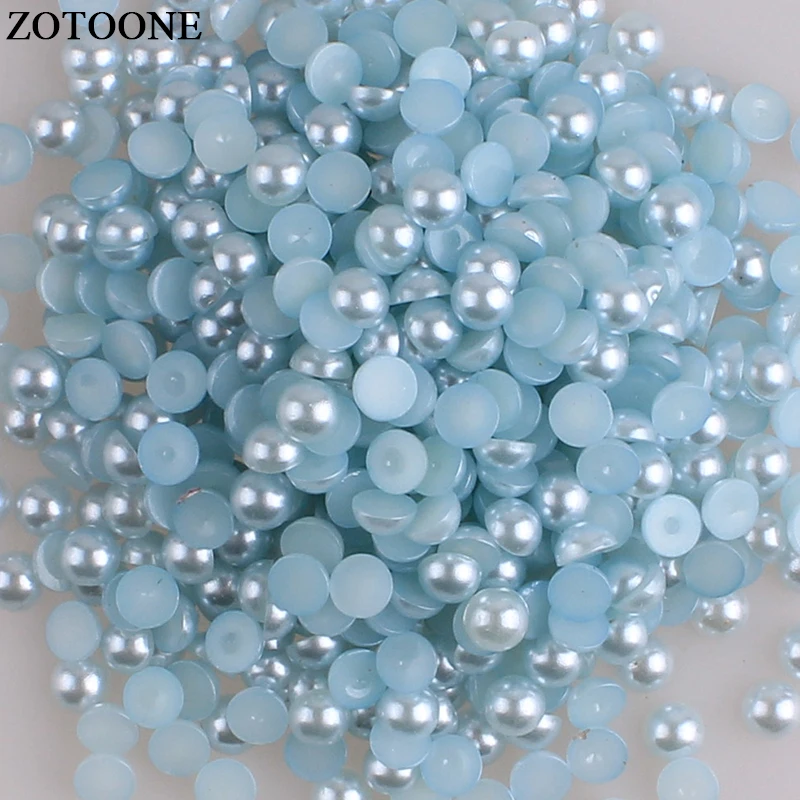 ZOTOONE керамические Стразы светло голубые полукруглые жемчужины 1000 шт./лот для
