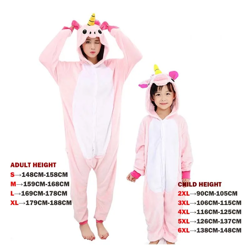 1404 2035 Pink Unico Лидер продаж, осенне-зимние пижамные комплекты с единорогом, Стич панда, фланелевые Мультяшные пижамы для взрослых женщин и мужчин - Цвет: 1404 2035 Pink Unico