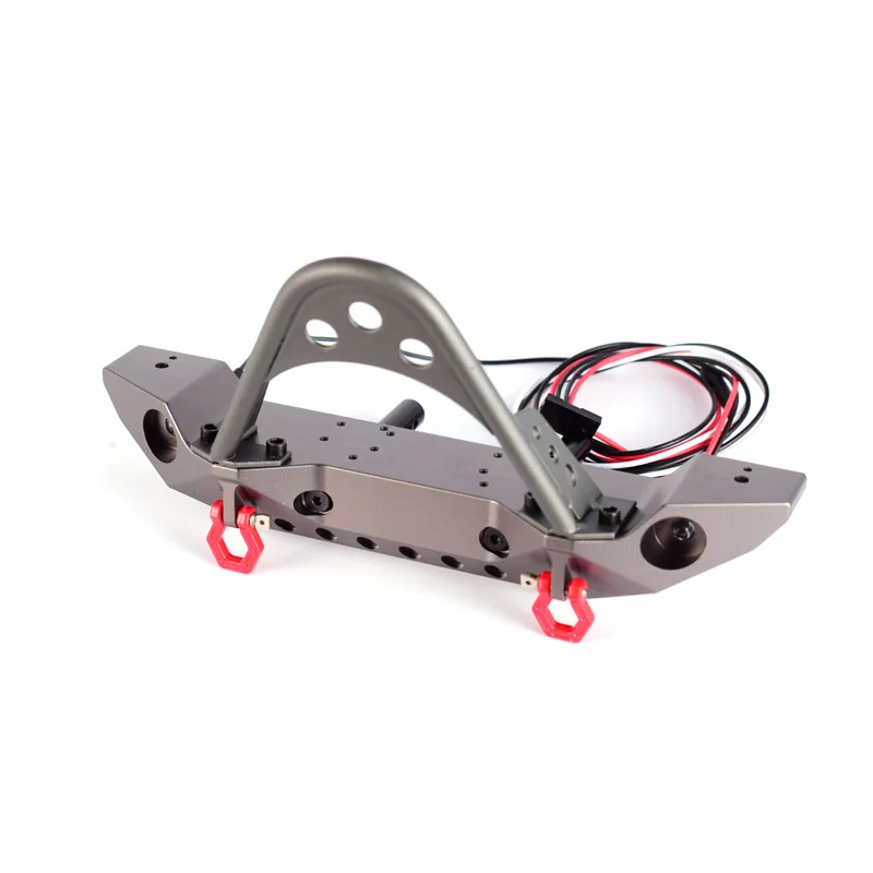 Металлический Стальной передний бампер с 2 светодиодами для Traxxas TRX-4 SCX10II 90046 RC