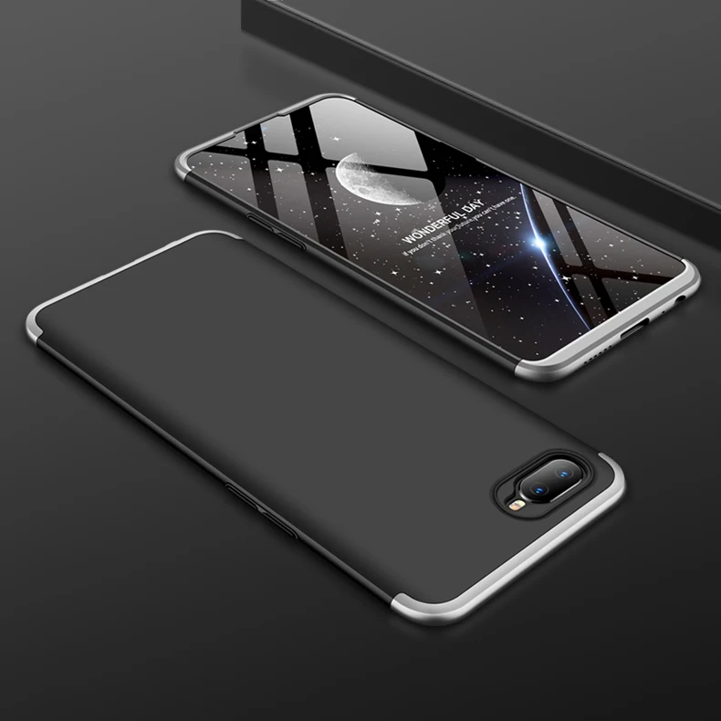 Black with Silver Чехол для OPPO RX17 Neo чехол для OPPO RX17 Neo 360 градусов чехол для всего тела для OPPO RX17 Neo RX 17 Neo чехол с закаленным стеклом - Цвет: Black with Silver