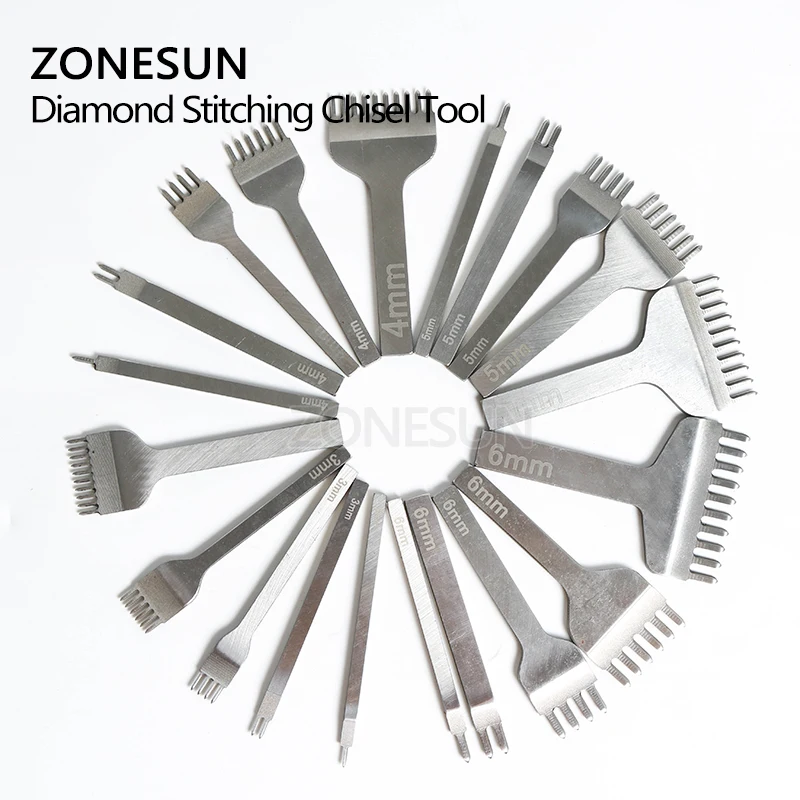 ZONESUN 6 мм отверстие для кожи инструмент шитья размер 3 кожевенного ремесла