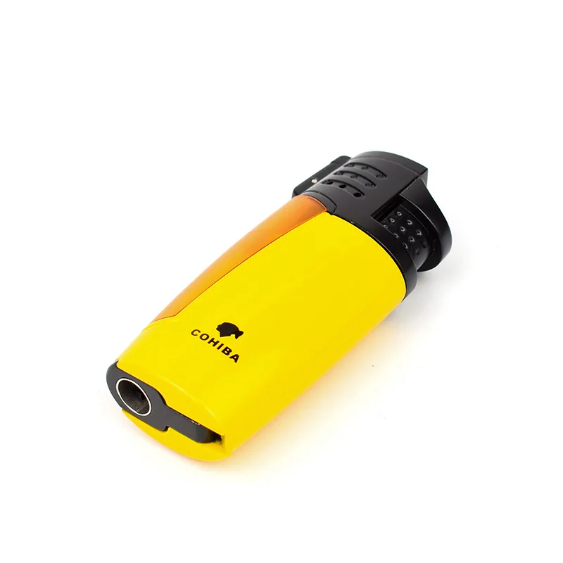 COHIBA зажигалка для наблюдения за газом окно сигарета 3 Jet пламя газовая