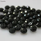 Isywaka, черные цвета, 4*6 мм, 50 шт., Rondelle, австрийские граненые стеклянные бусины, Свободные Круглые бусины для изготовления ювелирных изделий