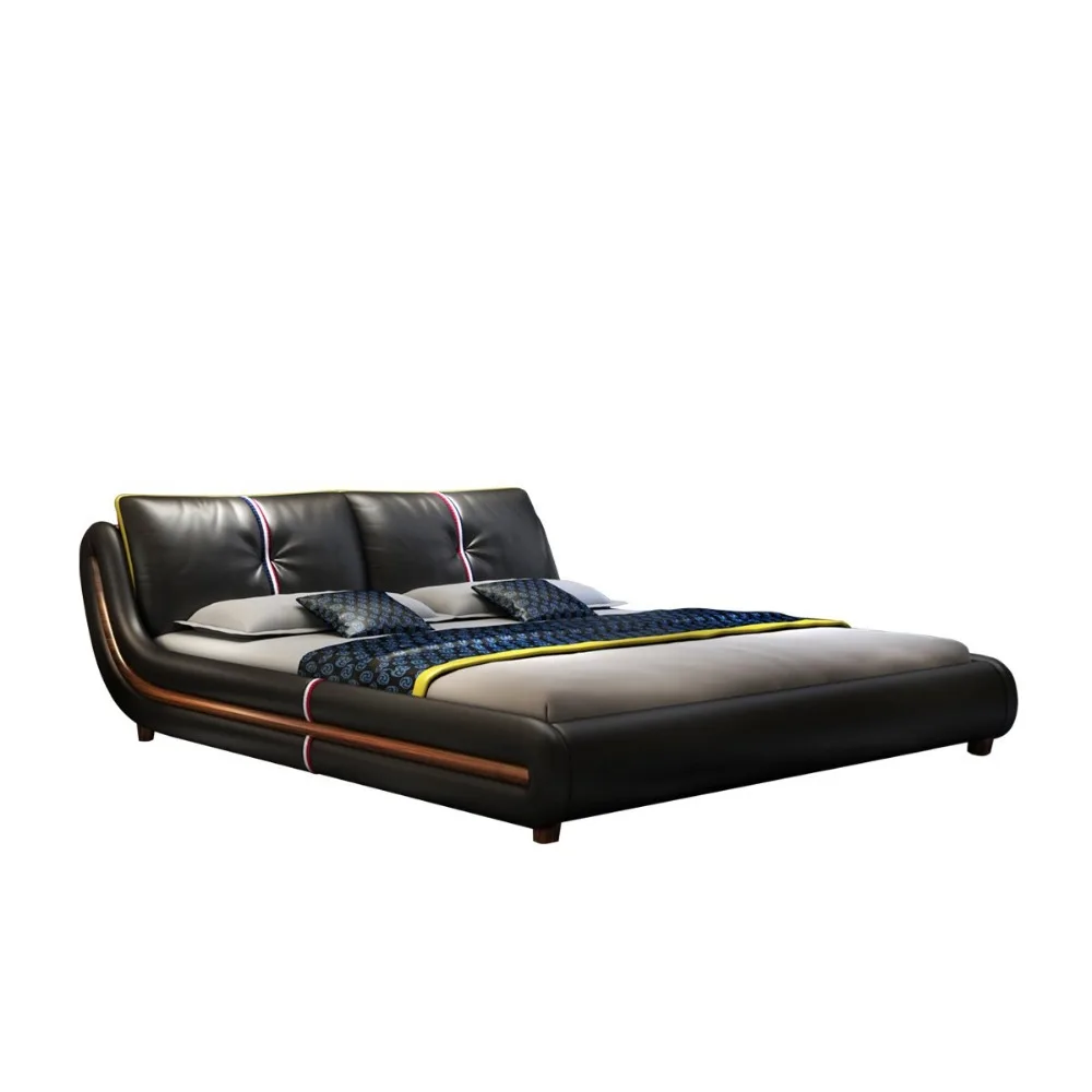 Рама DYMASTY натуральная кожа мягкая кровать современный дизайн кровать bett, cama мода king/queen Размер мебель для спальни
