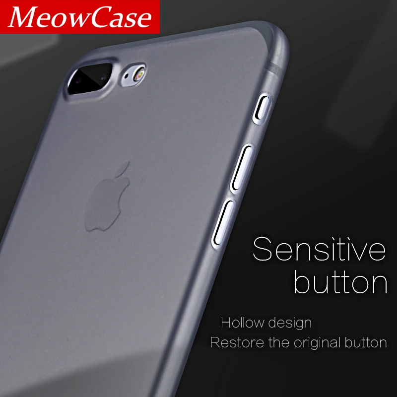 MeowCase 0.3mm Ultra thin Phone Cover For iphone X XS 7 8 Plus Case Matte Back for iPhone 6 6s case coque Original feeling |