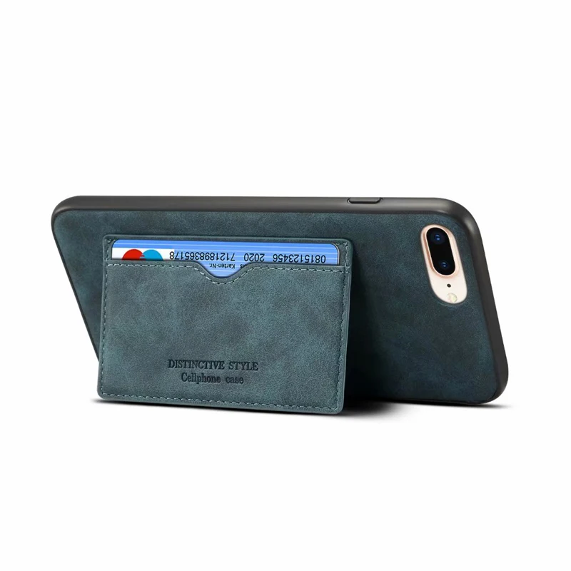 Винтажный чехол для iPhone 7 Plus 8Plus iPhone7 + 8 мягкий из ТПУ с подставкой и отделениями