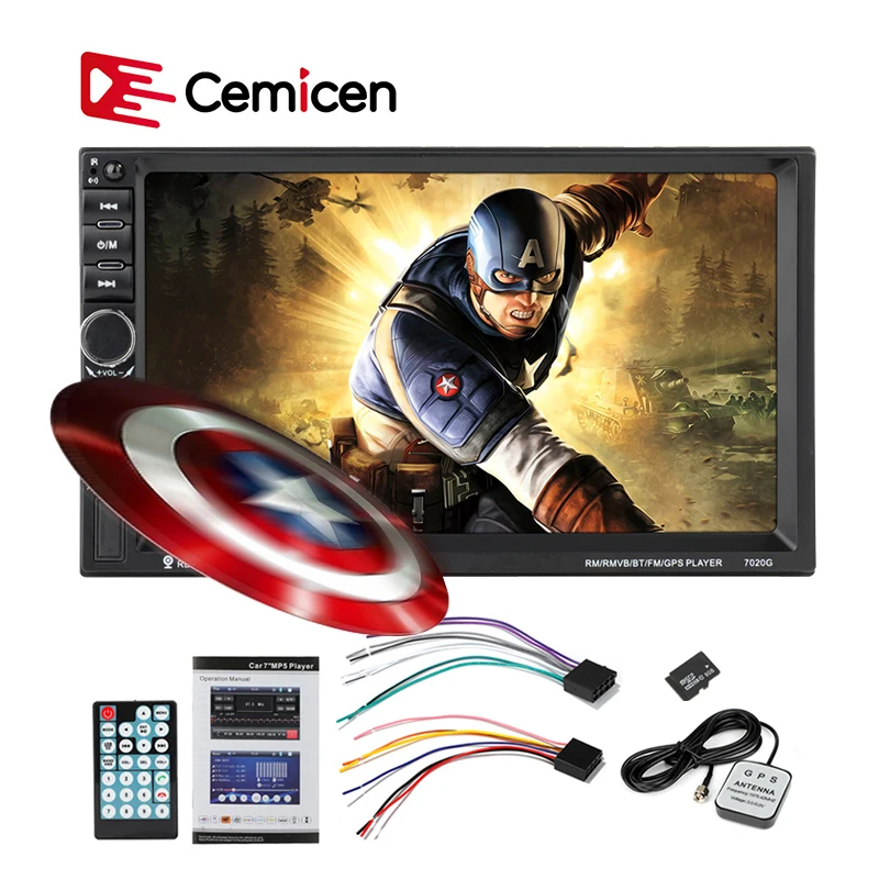 Cemicen 2 Din Автомобильный мультимедийный плеер GPS навигация Bluetooth аудио стерео