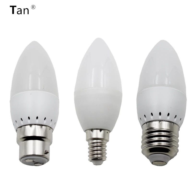 10 шт. Новые E27 E14 B22 светодиодные свечи лампы 5 Вт AC 220 В 18 2835SMD высокой яркости вместо