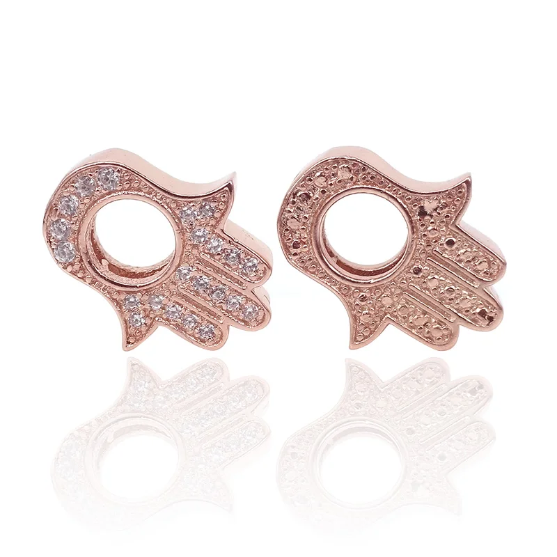 10 шт. латунные подвески для браслетов с цирконом|bead spacers|for diyhamsa hand bead |