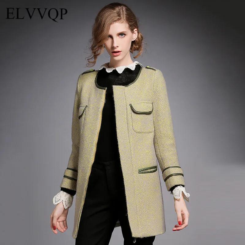 Женское шерстяное пальто Abrigos Mujer Invierno осенне зимнее короткое кашемировое с