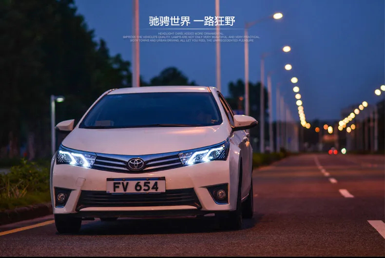 VLAND производитель автомобильных головных ламп для Corolla светодиодный налобный светильник головной светильник с ксеноновыми скрытыми линзами проектора и днем
